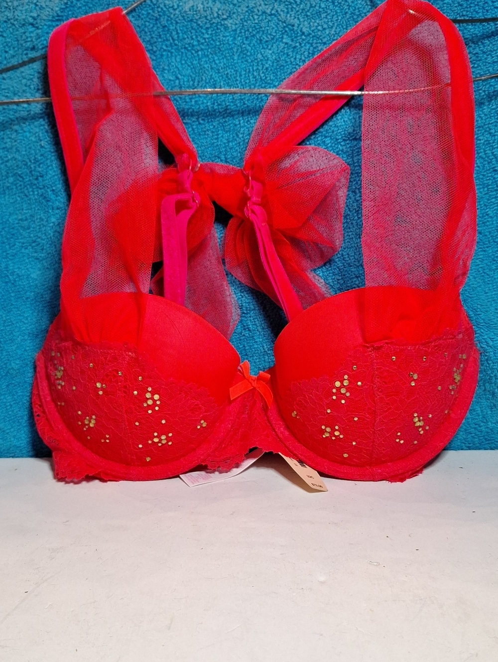 NWT Victoria Secret Bra Victoria's Secret Bling & Tulle Fashion Push Up Bra 32C